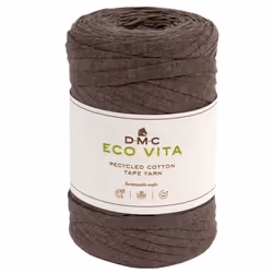 Fil DMC coton recyclé Eco Vita - Tape Yarn - 111 - Marron - 250 g - 120 m