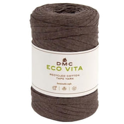 Fil DMC coton recyclé Eco Vita - Tape Yarn - 111 - Marron - 250 g - 120 m
