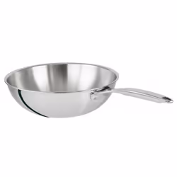 Cristel Wok inox, Rond, Wok/Poêle à frire, Acier inoxydable, Acier inoxydable, Castel'Pro, Acier inoxydable