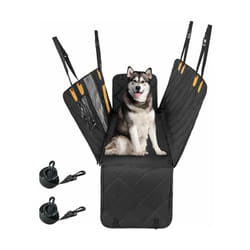 Costway - Housse de Siège d'Auto pour Chien, Banquette Arrière pour Chien avec Coussin Imperméable et Fenêtre en Maille Visible, Protection de Coffre