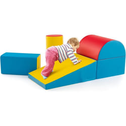 COSTWAY 5PCS Parcours Motricité Bébé en Mousse EPE avec Housse en PU, Module Motricité Bébé avec Fermeture Clair, Jouets Éducatifs Colorée pour