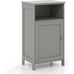 Costway - Meuble de Salle de Bain avec Porte, Meuble de Rangement avec Compartiment Ouvert, Placard Étagère Réglable, pour Salle de Bain, Salon,