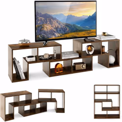 Description générale Le meuble TV est composé de 3 pièces : 2 étagères en forme de L et 1 étagère rectangulaire, permettant d ...
