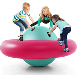 Costway - Balle Gonflable Enfants Ø233cm avec 6 Poignées, Château Gonfable en pvc avec Surface Élastique, Balle Rebondissante Intérieur Extérieur