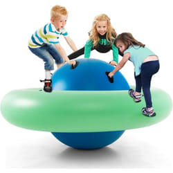 Costway - Balle Gonflable Enfants Ø233cm avec 6 Poignées, Château Gonfable en pvc avec Surface Élastique, Balle Rebondissante Intérieur Extérieur