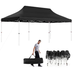 Tonnelle de Jardin Escamotable Pliable 300x600CM, Tente de Fête Imperméable Protection Solaire 3 Hauteurs 296/306/316 cm avec Sac de Rangement, pour