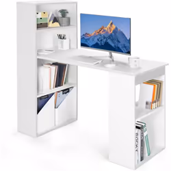 À propos de cet article 【Étagères de rangement à 6 niveaux】 Ce bureau d'ordinateur offre un espace de rangement généreux, com ...