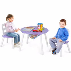 À propos de cet article 【Meuble élégant】La table ronde est assez grande pour créer un coin dédié aux enfants. Les 3 meubles c ...