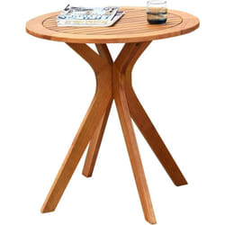 Costway - Table d'Appoint Extérieure en Bois Charge 50KG, Table Basse de Jardin Ronde Cadre en Forme de 'x', Table de Bistrot pour Patio Terrasse