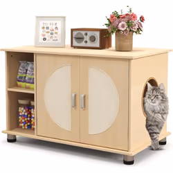 À propos de cet article 【Portes à Gratter pour Chat】Le meuble pour chat est doté de doubles portes avec des planches à gratte ...