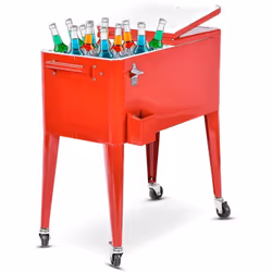 Caractéristiques : En métal poignées environnement extérieur Finition en poudre rouge durcie Couvercle double face facile d'a ...