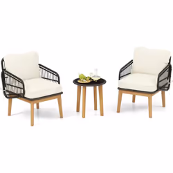 Caractéristiques : Siège tissé en rotin anti-décoloration pour une utilisation de longue durée Coussins d'assise et de dossie ...