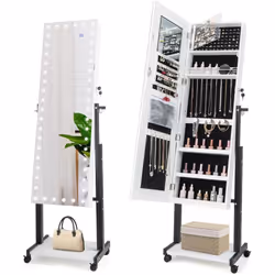 Caractéristiques : Miroir pleine longueur éclairé par LED, disponible en 3 couleurs et luminosité réglable Miroir de maquilla ...