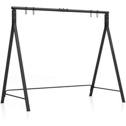 COSTWAY Cadre de Balançoire en Métal avec 5 Anneaux de Suspension, Support de Balancelle en Forme de A avec Patins Antidérapants, Charge 120/160kg,