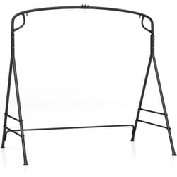 Costway - Cadre de Balançoire en Métal avec 2 Anneaux de Suspension, Support de Balancelle en Forme de a avec Patins Antidérapants, Charge 120/160kg,