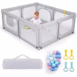 Caractéristiques: Parc amusant pour ramper, se tenir debout, marcher, jouer ou dormir Hauteur optimale de 69 cm empêche les e ...