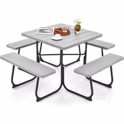 【Réunions en plein air】La table carrée de 90 cm avec des sièges peut accueillir jusqu'à 8 personnes, garantissant une expérie ...