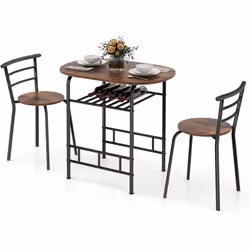 Caractéristiques : Livré avec 1 table à manger fonctionnelle pour le rangement et 2 chaises pour s'asseoir 1 large plateau ov ...