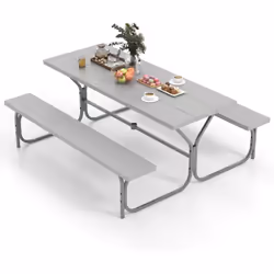 Caractéristiques : Le plateau de table en HDPE à texture semblable au bois assure une solidité exceptionnelle et une bonne ré ...