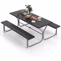 Caractéristiques : Le plateau de table en HDPE à texture semblable au bois assure une solidité exceptionnelle et une bonne ré ...