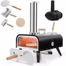 ---- 【Rotation manuelle à 360°】Ce four à pizza d'extérieur innovant dispose d'une pierre à pizza rotative de 30 cm, tournant  ...