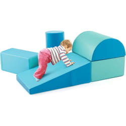 Costway - 5PCS Parcours Motricité Bébé en Mousse avec Housse en pu, Module Motricité Bébé avec Fermeture Clair & Formes Différentes, Jouets Éducatifs