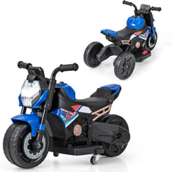 Costway - 2 en 1 6V Moto Électrique Enfant avec Phare led & Musique & Klaxon, Voiture Électrique avec Roues d'Entraînement & Tableau Simulé, 2-3KM/H,