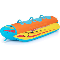 Costway - Bateau Banane Gonflable pour 1 à 3 Passagers Charge 231KG, Flotteur Gonflable Remorquable avec 3 Sièges et Poignées Rembourrés en eva, pour