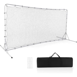 Costway - Filet de Rebond de Football 372,5x182,5cm, Equipement de Football avec Filet Toutes Saisons Sac de Transport 6 Piquets de Sol Installation