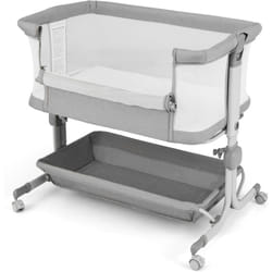 Costway - Lit Cododo Bébé avec Matelas & 6 Hauteur Réglable(75-85cm), Lit Bébé Pliable avec Inclinaison & 2 Sangles, Roues Universelles avec Frein,