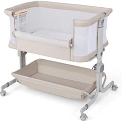 Costway - Lit Cododo Bébé avec Matelas & 6 Hauteur Réglable(75-85cm), Lit Bébé Pliable avec Inclinaison & 2 Sangles, Roues Universelles avec Frein,