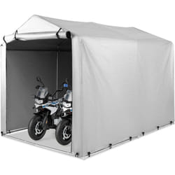 COSTWAY Abri de Vélos Extérieur de 160 x 218 x 164 cm, Abri de Garage Portable pour Vélos avec Porte à Fermeture Éclair Enroulable, Bache Motos pour