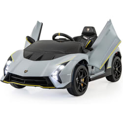 12V Lamborghini Voiture Électrique Enfants avec Télécommande & Portes Hydrauliques, Véhicule Électrique avec Lumières led & Musique, Démarrage Lent,