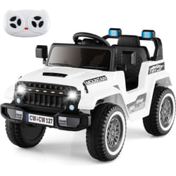 Costway - 12V Voiture Électrique Enfant 2-5km/ avec Télécommande, Véhicule Électrique avec Lumières led & Musique, Démarrage Lent, pour 3-8 Ans, Blanc