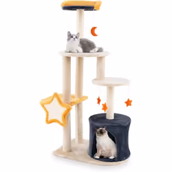 À propos de cet article 【Refuge Polyvalent pour Chats】L'arbre à chat est doté d’un condo spacieux qui offre une cachette parf ...