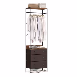Attributs : --------Espace de Rangement Généreux : La commode sur pied se compose d'une étagère supérieure, d'une tringle de ...