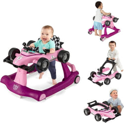 Costway - Trotteur Bébé Garçon 4 en 1 avec 3 Hauteur Réglable, Trotteur Marche Bébé Garçon avec Musique & Lumière, Roues Silencieuses, Charge 15kg