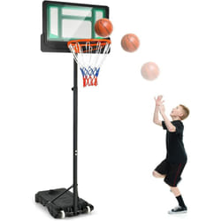 Costway - Panier de Basketball sur Pieds avec Hauteur Réglable 90-210 cm, Support de Basket à roulettes avec Base Remplissable Panneau en pe, pour