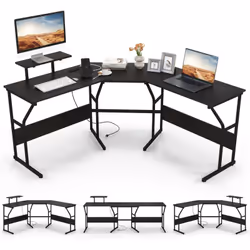 À propos de cet article 【Installation Personnalisable】Le bureau en forme de ‘L’ offre des options d'assemblage flexibles, vou ...