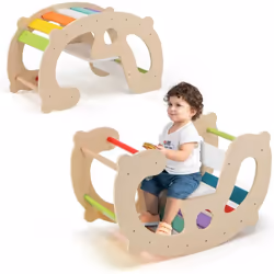 À propos de cet article 【 2 en 1 Jouet d'Arche d'Escalade】Combinant une chaise à bascule et une arche d’escalade, ce jouet cr ...
