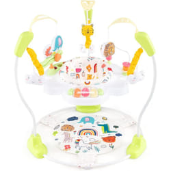 Costway - Aire d'éveil à Rebonds Bébé Forêt et Animaux avec 3 Hauteurs Réglables & 9 Jouets, Jumperoo Jungle Trotteur Bébé avec Musique & Lumière,