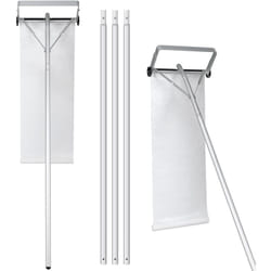 Costway - Râteau à Neige pour Toit en Aluminium, Déneigement de Toit Réglable avec 4 Tiges Longueur Max de 619 cm 2 Roues Lisses Tête Large Tissu pe,