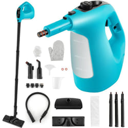 Costway - Nettoyeur Vapeur Portatif 1400W avec 14 Accessoires, Balai Vapeur Continue et Durée d'Utilisation Illimitée Réservoir d'Eau 400 ml, pour