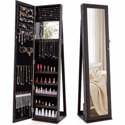 À propos de cet article 【Attribut:2-en-1 miroir et armoire à bijoux】 Cette armoire sert comme miroir et comme stockage de bij ...