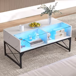 À propos de cet article 【Éclairage LED Personnalisable】La table basse avec lumière LED peut créer une variété d'ambiances, co ...