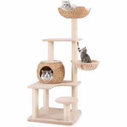 À propos de cet article 【Plusieurs Endroits de Repos】Cet arbre à chat 150 cm chouchoute votre chat avec diverses options de d ...