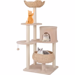 À propos de cet article 【Lieux de Repos Polyvalents】Cet arbre à chat améliore la relaxation de votre chat avec de multiples o ...