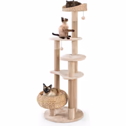 À propos de cet article 【Amusant à Plusieurs Niveaux】Cet arbre à chat mesure 58 x 58 x 164 cm (L x l x H) et comporte 6 nivea ...