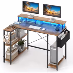 À propos de cet article 【Effet d'Eclairage Dynamique】Le bureau d’angle est doté d'un éclairage LED intégré contrôlé par une t ...