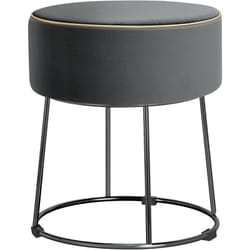 Costway - Tabouret Coiffeuse Rond, Pouf Coiffeuse en Velours, Siège Coiffeuse Rembourré, Pouf Tabouret, Base en Métal, Coussinets Antidérapants, pour